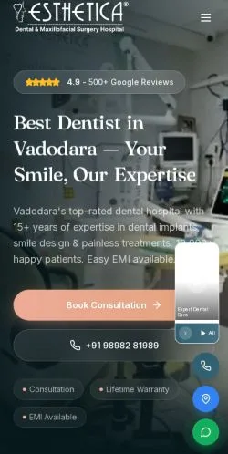 Anteprima del sito Esthetica Dental, media di India per articoli sponsorizzati