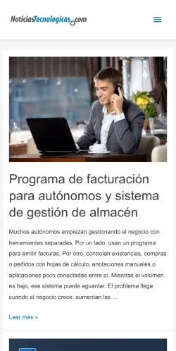 Anteprima del sito Noticiastecnologicas, media di Spagna per articoli sponsorizzati