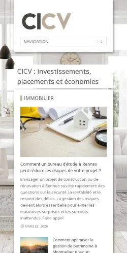 Vista previa del sitio CICV, medio de Francia para artículos patrocinados