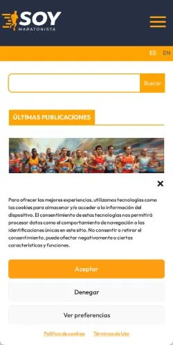 Anteprima del sito Soy Maratonista, media di Spagna per articoli sponsorizzati