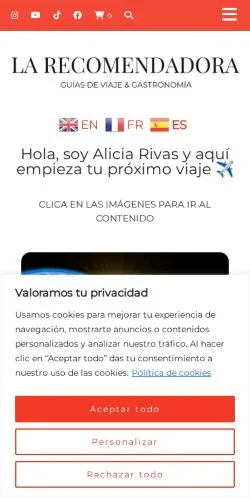 Voorbeeld van de site La Recomendadora, medium uit Spanje voor gesponsorde artikelen