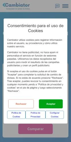 Pré-visualização do site Cambiator, meio de Espanha para artigos patrocinados