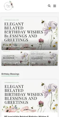 Voorbeeld van de site Inspire Blessing, medium uit Verenigde Staten voor gesponsorde artikelen