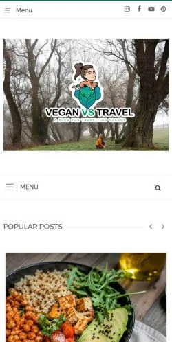 Anteprima del sito VeganVsTravel, media di Stati Uniti per articoli sponsorizzati