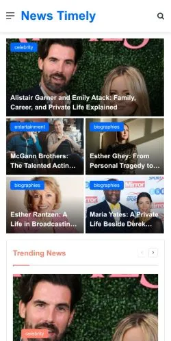 Anteprima del sito Newstimely, media di Regno Unito per articoli sponsorizzati