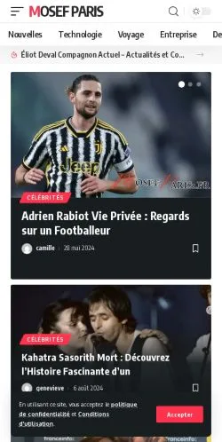 Podgląd witryny MosefParis, medium z kraju Francja do artykułów sponsorowanych