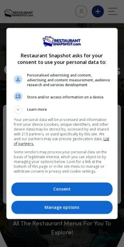 Anteprima del sito Restaurant Snapshot, media di Stati Uniti per articoli sponsorizzati