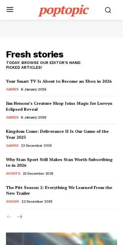 Voorbeeld van de site Poptopic, medium uit Australië voor gesponsorde artikelen
