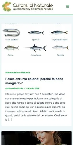 Anteprima del sito Curarsi Naturale, media di Italia per articoli sponsorizzati