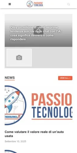 스폰서 기사용 이탈리아 매체 Passione Tecnologica 사이트 미리보기