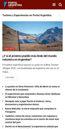 Podgląd witryny Portal Argentina, medium z kraju Argentyna do artykułów sponsorowanych
