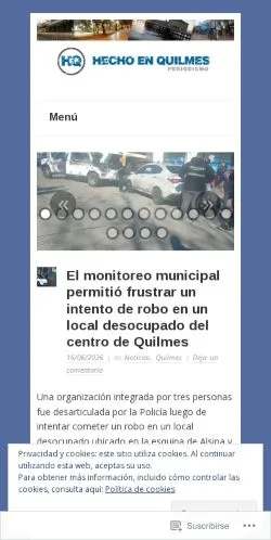 Anteprima del sito Hecho en Quilmes, media di Spagna per articoli sponsorizzati