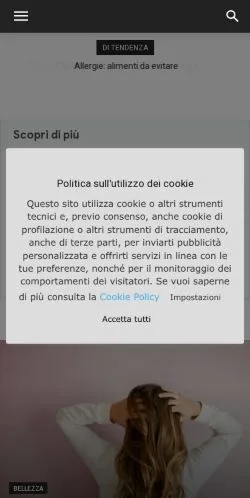 スポンサード記事向けのイタリアメディア、SpazioDonnaのサイトプレビュー
