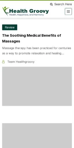 Anteprima del sito HealthGroovy, media di Stati Uniti per articoli sponsorizzati