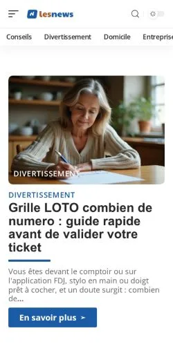 Anteprima del sito Les News, media di Francia per articoli sponsorizzati