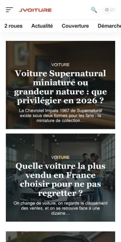 Anteprima del sito J Voiture, media di Francia per articoli sponsorizzati