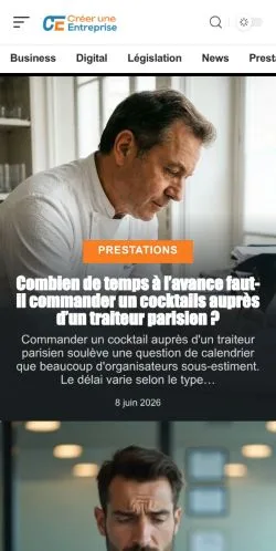 스폰서 기사용 프랑스 매체 Créer une Entreprise 사이트 미리보기