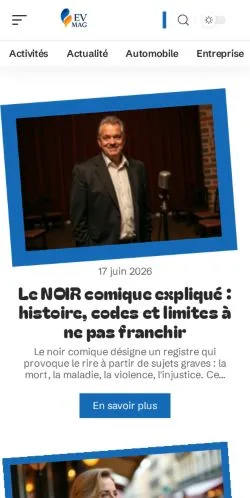 Preview of the EV Mag website, a media outlet in France for sponsored articles