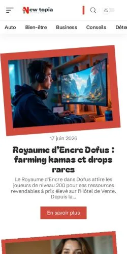 Anteprima del sito NewTopia Magazine, media di Francia per articoli sponsorizzati