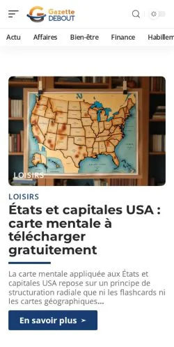 Anteprima del sito Gazette Debout, media di Francia per articoli sponsorizzati
