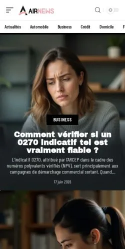 Anteprima del sito Airnews, media di Francia per articoli sponsorizzati