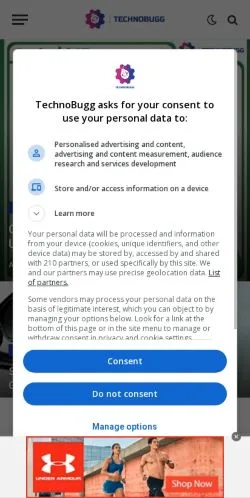Förhandsvisning av webbplatsen TechnoBugg, medium i Storbritannien för sponsrade artiklar
