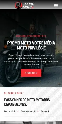 Anteprima del sito Promo Moto, media di Francia per articoli sponsorizzati