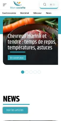 Anteprima del sito Mon Assiette, media di Francia per articoli sponsorizzati