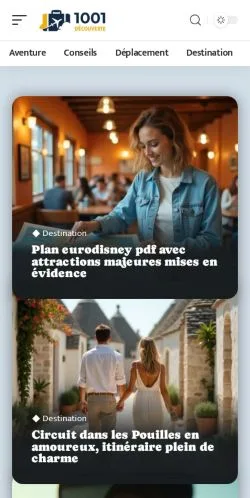 Vorschau der Website 1001 Découvertes, Medium aus Frankreich für gesponserte Artikel