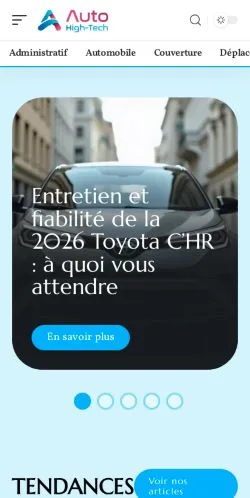 スポンサード記事向けのフランスメディア、Auto High-Techのサイトプレビュー