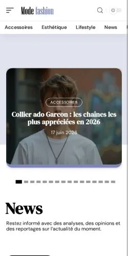 スポンサード記事向けのフランスメディア、Mode Fashionのサイトプレビュー
