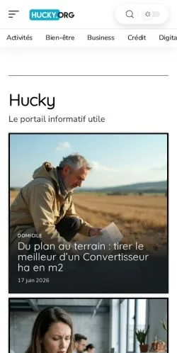Pré-visualização do site Hucky, meio de França para artigos patrocinados