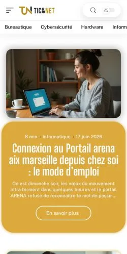Anteprima del sito Tic et Net, media di Francia per articoli sponsorizzati