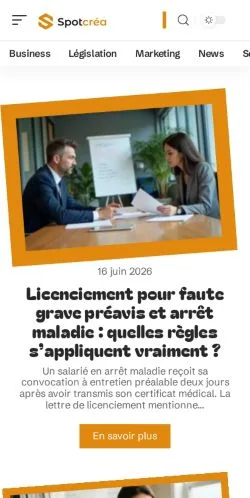 Anteprima del sito Spotcréa, media di Francia per articoli sponsorizzati