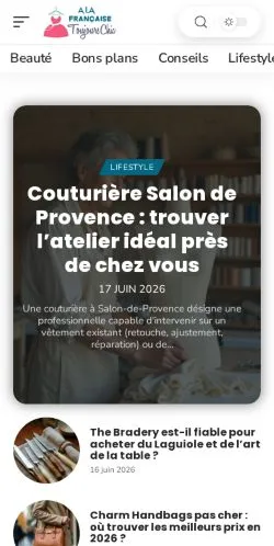 Pré-visualização do site À La Française Toujours Chic, meio de França para artigos patrocinados