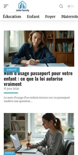 Anteprima del sito Jolie Family, media di Francia per articoli sponsorizzati