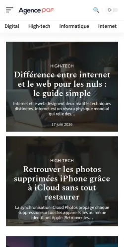 Anteprima del sito Agence Paf, media di Francia per articoli sponsorizzati