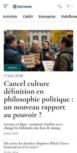 Anteprima del sito Gloria Net, media di Francia per articoli sponsorizzati