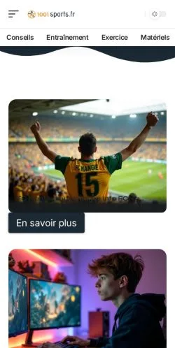 Anteprima del sito 1001 Sports, media di Francia per articoli sponsorizzati