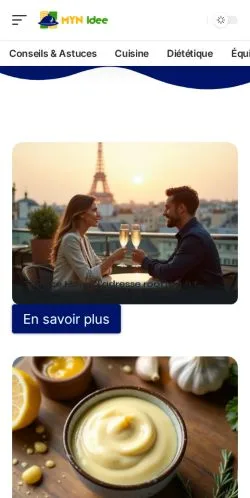 Preview of the MYN Idee website, a media outlet in France for sponsored articles