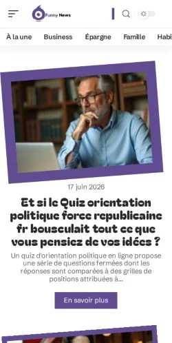Anteprima del sito Funny News, media di Francia per articoli sponsorizzati