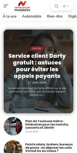 Vista previa del sitio News Online Passion, medio de Francia para artículos patrocinados