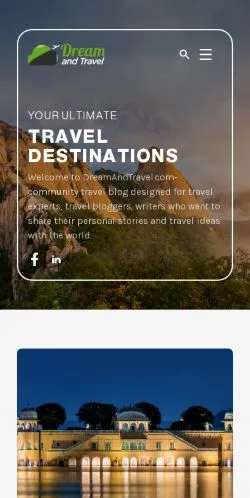 Podgląd witryny Dream and Travel, medium z kraju Stany Zjednoczone do artykułów sponsorowanych
