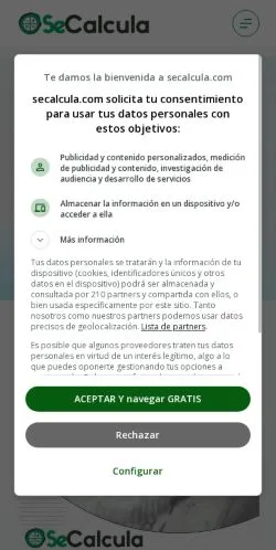 スポンサード記事向けのスペインメディア、SeCalculaのサイトプレビュー