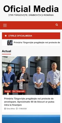 Podgląd witryny Oficial Media, medium z kraju Rumunia do artykułów sponsorowanych