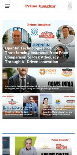스폰서 기사용 인도 매체 Prime Insights 사이트 미리보기