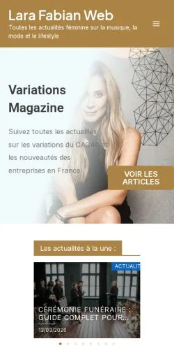 Anteprima del sito Lara Fabian Web, media di Francia per articoli sponsorizzati