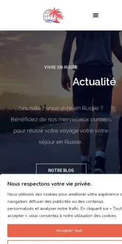 スポンサード記事向けのフランスメディア、Vivre En Russieのサイトプレビュー