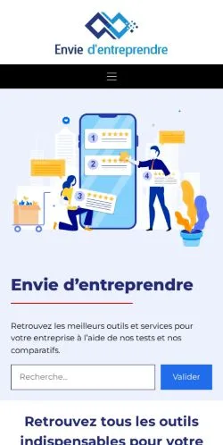 Anteprima del sito Envie d'entreprendre, media di Francia per articoli sponsorizzati
