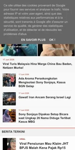 Anteprima del sito Gelora News, media di Indonesia per articoli sponsorizzati